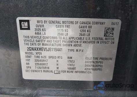 2018 Chevrolet Equinox Ls from USA, damaged, VIN 2GNAXHEV5J6119441